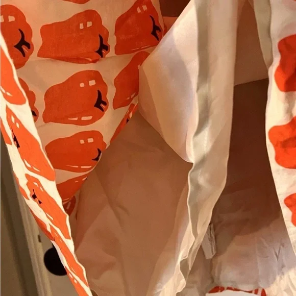 J.crew Sz 6 Jardin red apple pepper artsy mini skirt pleated tiered cottage - Picture 3 of 6